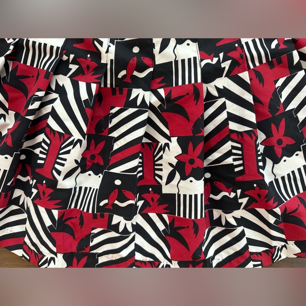 Vintage Prince Sportswear Abstract Print Skirt Black Red White Size 14 - Picture 4 of 7